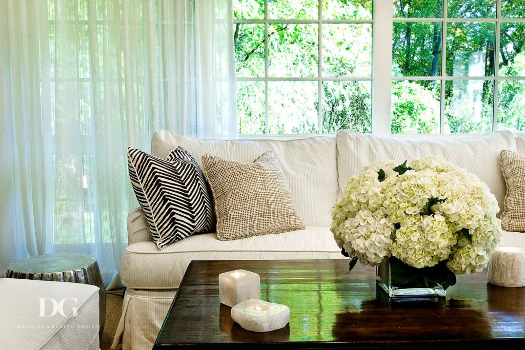 Stylish Seating Area in Westchester Pool House