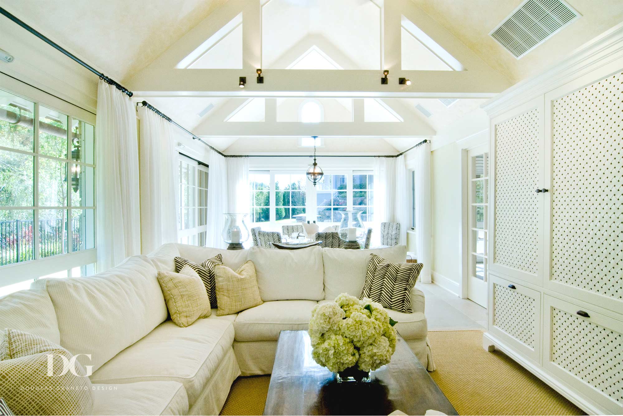 Pool House Interior in Westchester