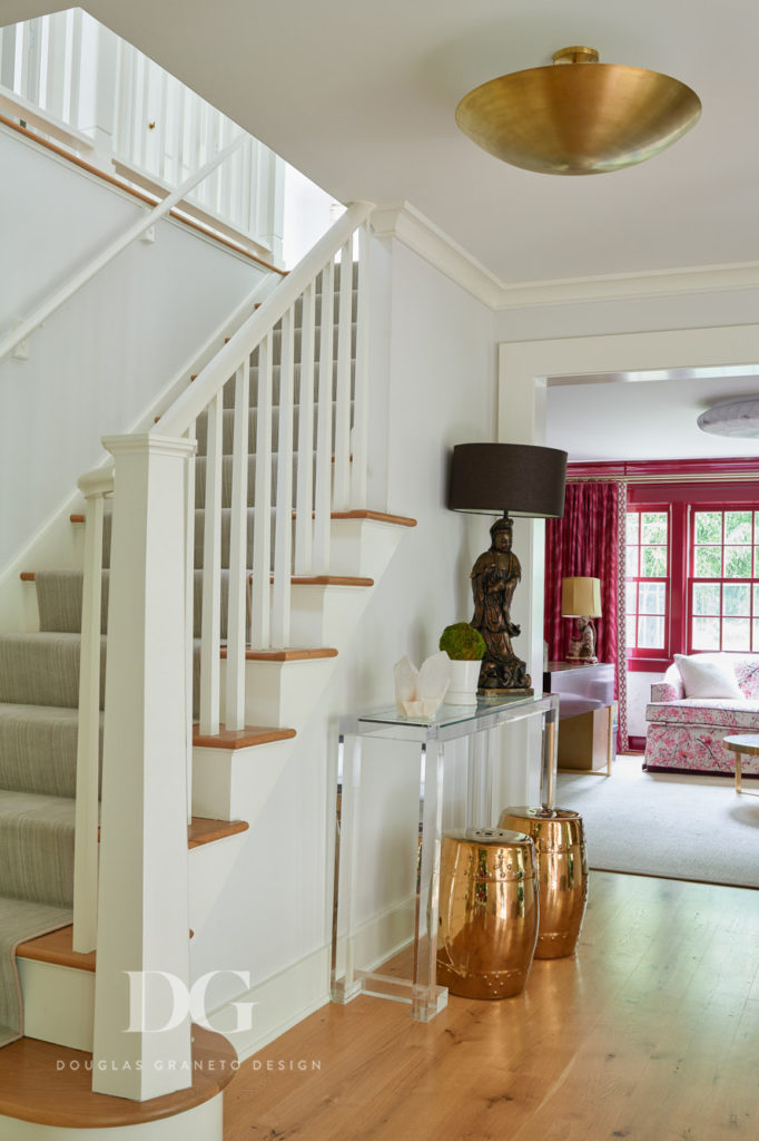 Entryway White Gold Lucite Console