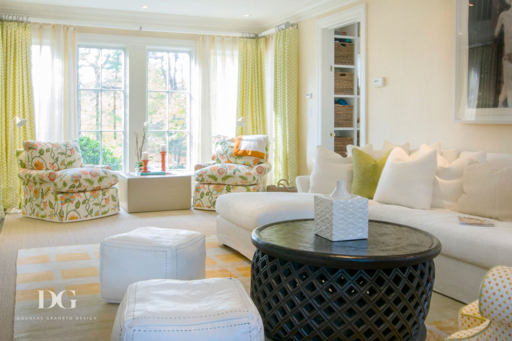 Updated Living Room Featuring Natural Light in Greenwich, CT