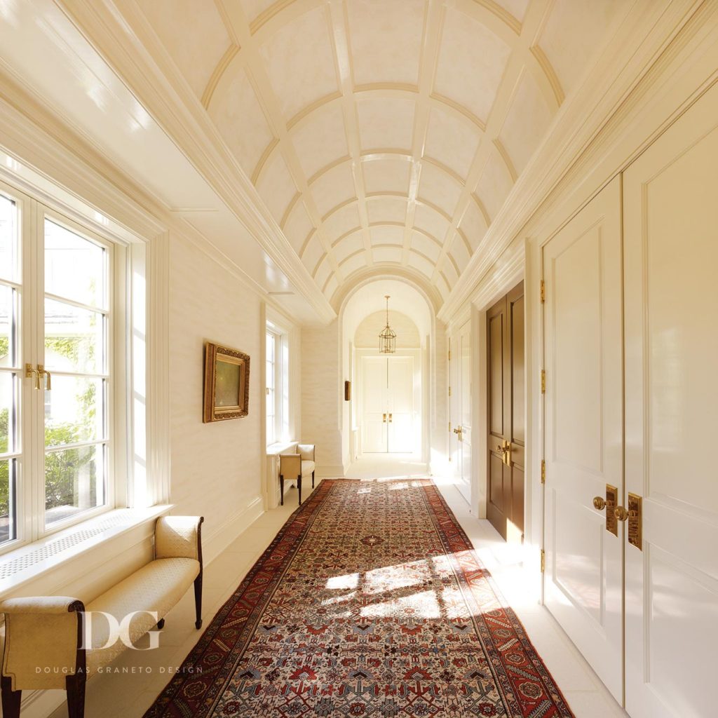 Long Hallway Featuring Natural Light in Greenwich, CT Home