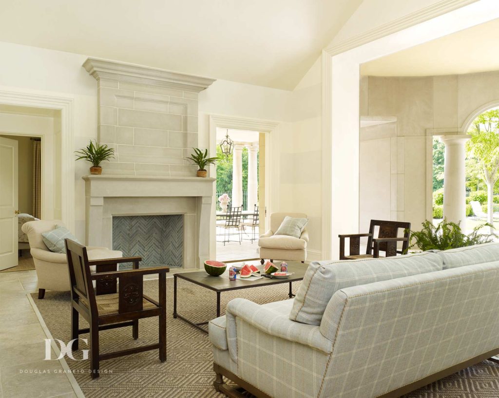 Indoor Sitting Area Within Greenwich, CT Pool House