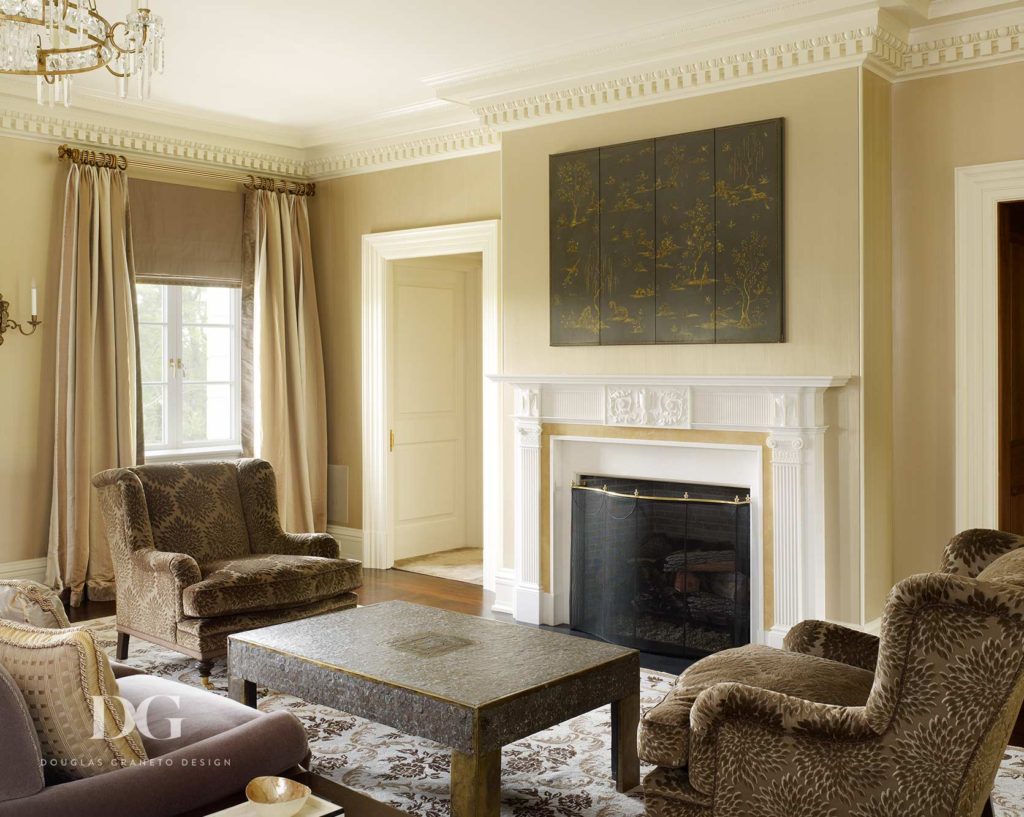 Inviting Sitting Area Positioned Around Fireplace