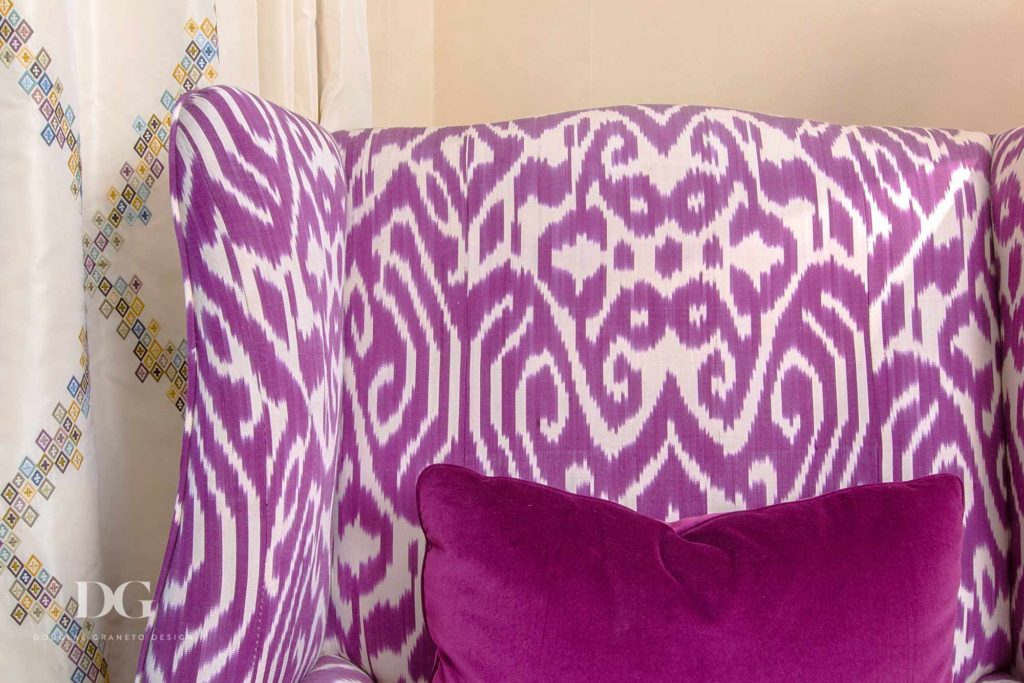 Purple patterned chair