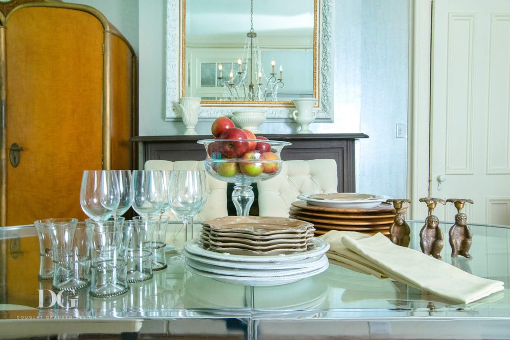 Glass dining room table