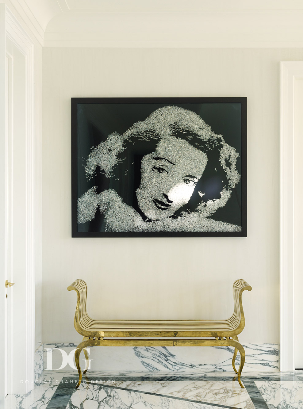 Wall with a picture of a woman