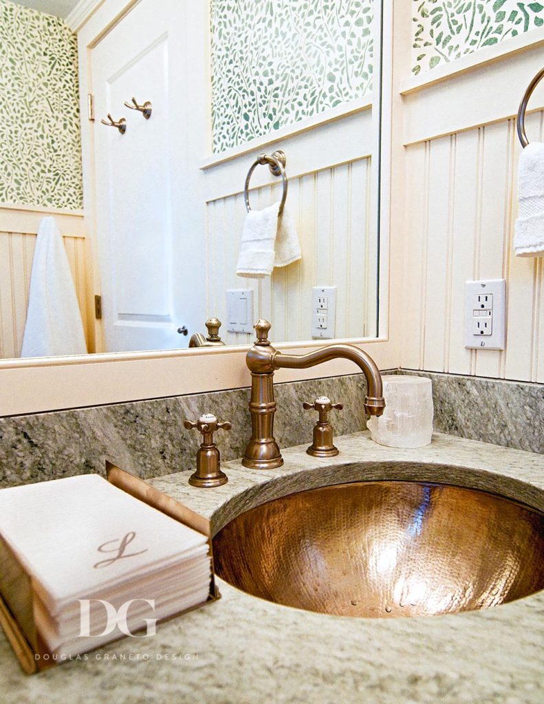 Copper Sink & Fixtures in Pool House Bathroom