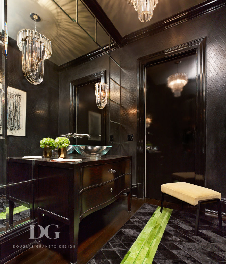 Powder Room Dark Plaster Walls