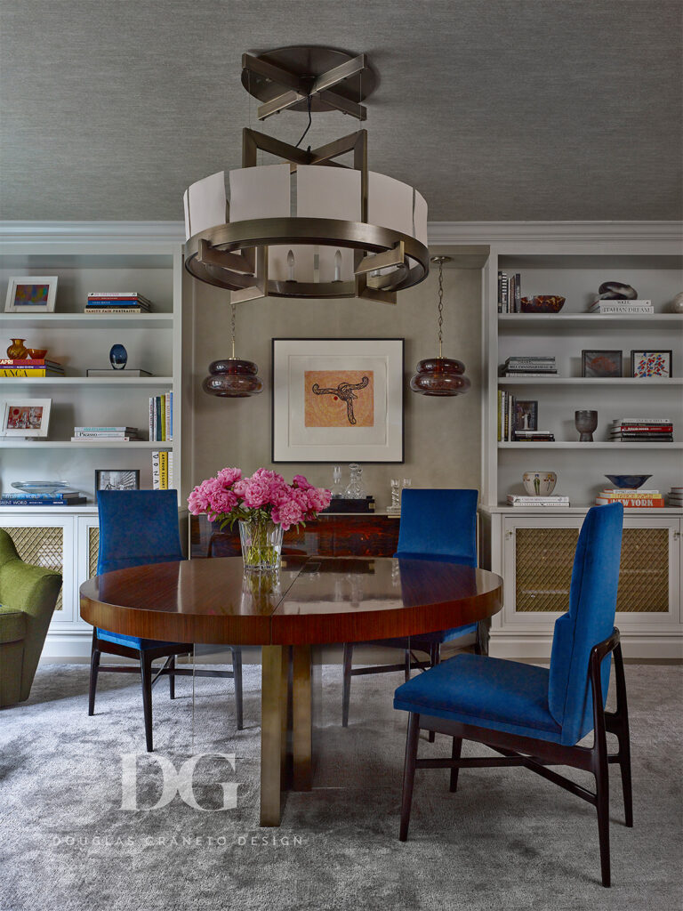 Vintage Vladimir Kagan dining table on an Edward Fields rug