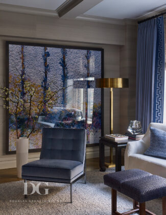 Living room with Milo Baughman chair and Circa Lighting floor lamp