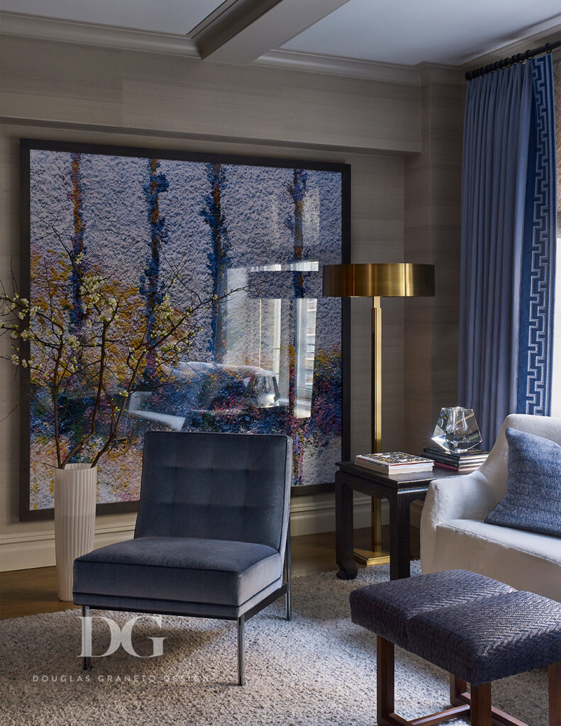 Living room with Milo Baughman chair and Circa Lighting floor lamp