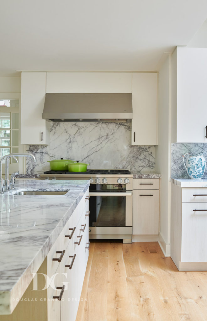 White Modern Kitchen Marble Veining